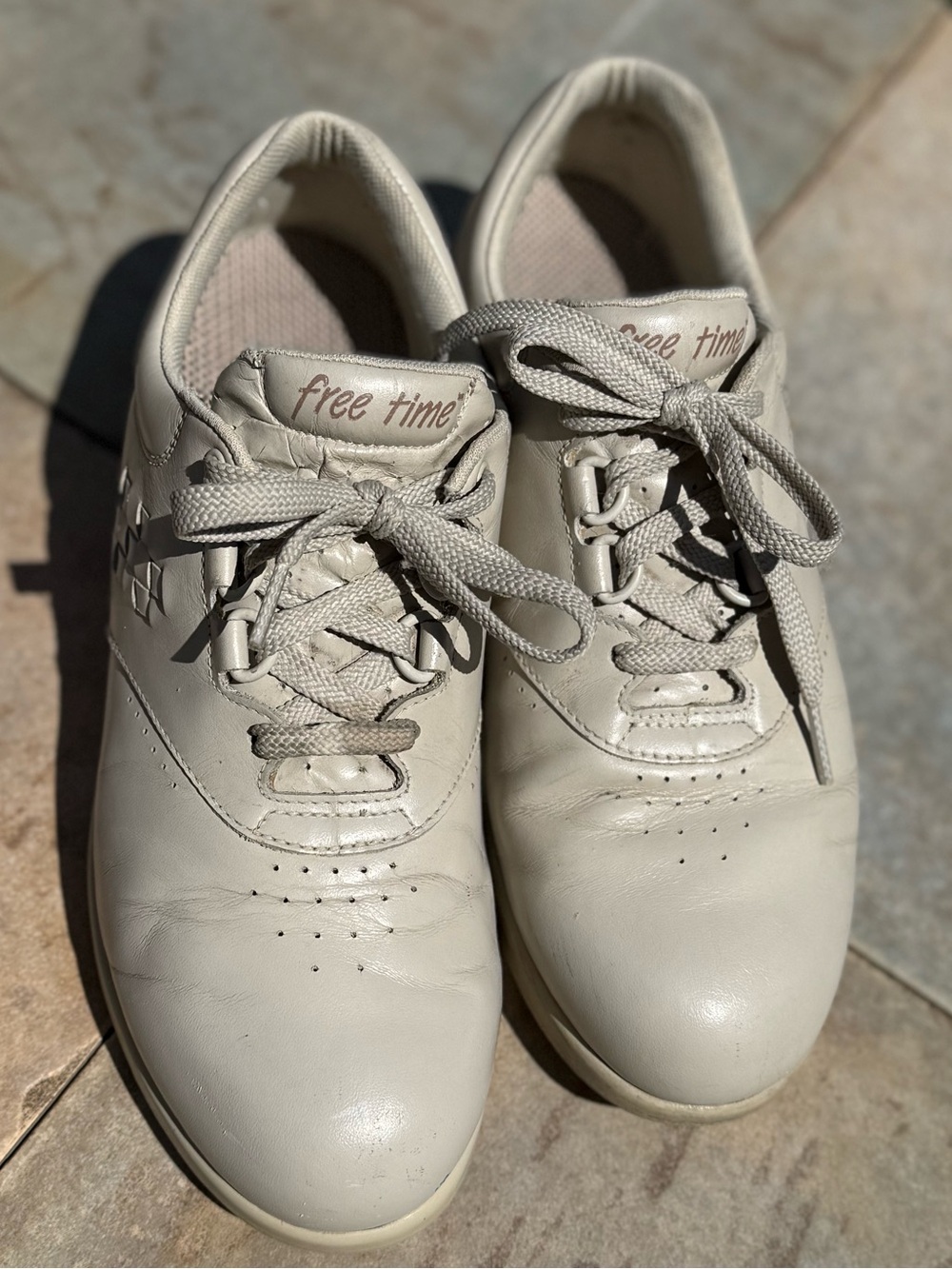 SAS Women's Cream Lace-Up Athletic Sneakers
